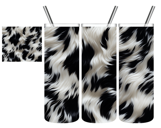 Fluffy Cowhide Cow Print 20 oz Tumbler