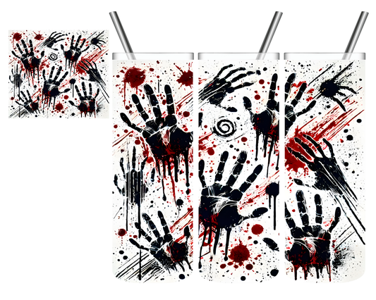 Bloody Handprints Halloween 20 oz Tumbler