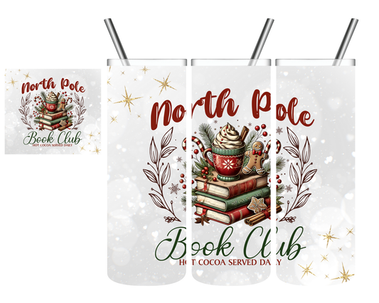 North Pole Book Club Christmas 20 oz Tumbler