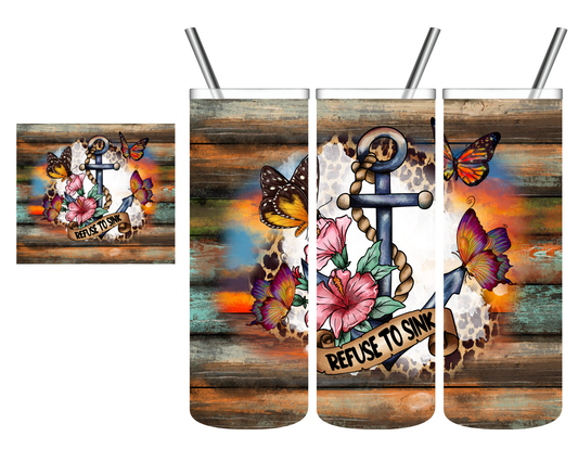 Refuse to Sink Anchor 20 oz Tumbler