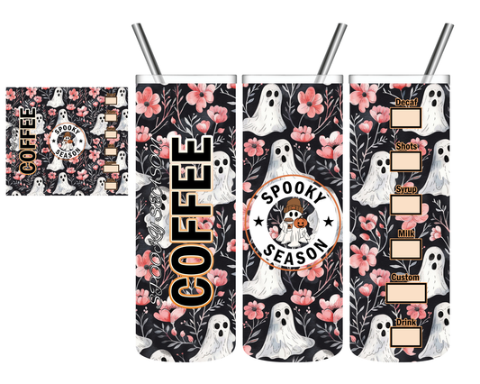 Floral Ghost Coffee 20 oz Tumbler