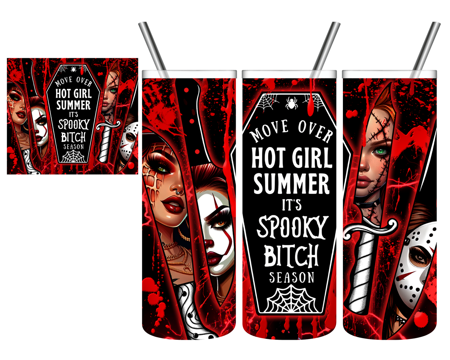 Move Over Hot Girl Summer It's Spooky Season Horror Halloween 20 oz Tumbler