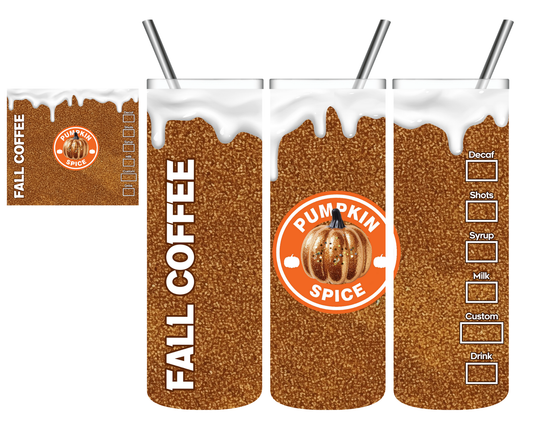 Pumpkin Spice Fall Coffee 20 oz Tumbler