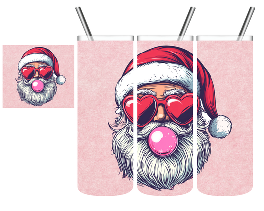 Bubble Gum Santa Christmas 20 oz Tumbler