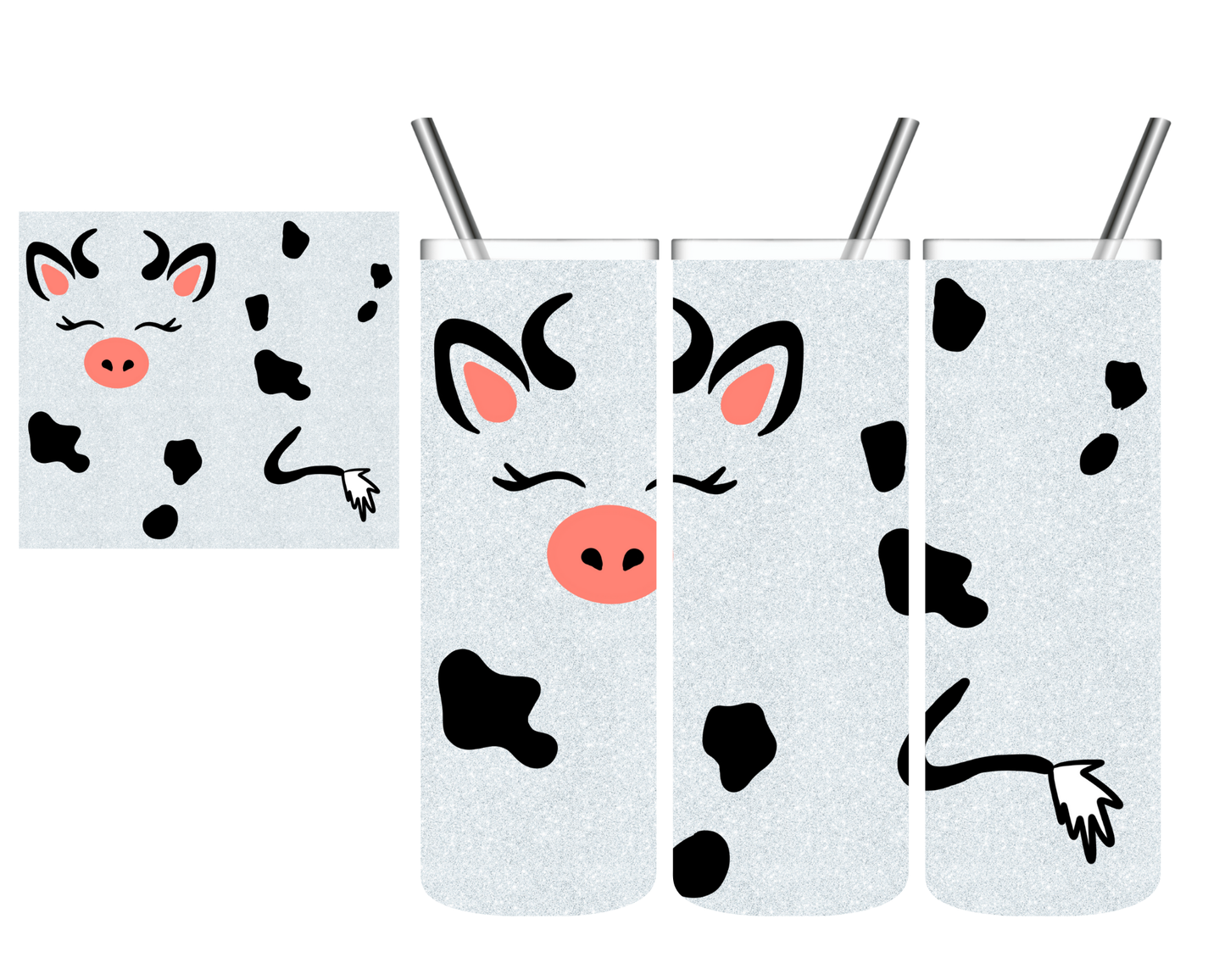 Glitter Cow 20 oz Tumbler