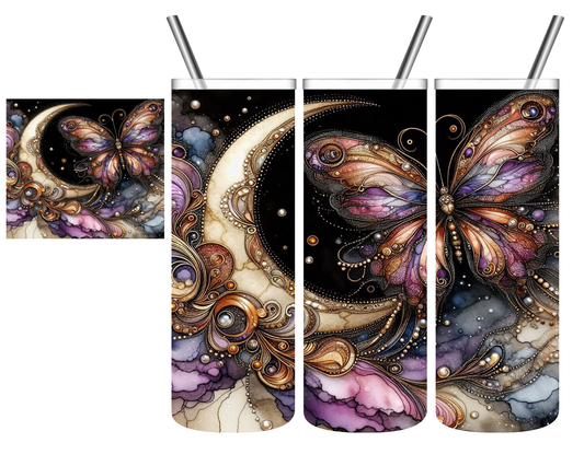 Copper Butterfly Moon 20 oz Tumbler