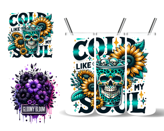 Cold Like My Soul Blue Leopard Coffee 20 oz Tumbler
