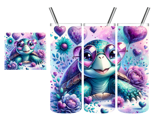 Turtle Heart Glasses 20 oz Tumbler