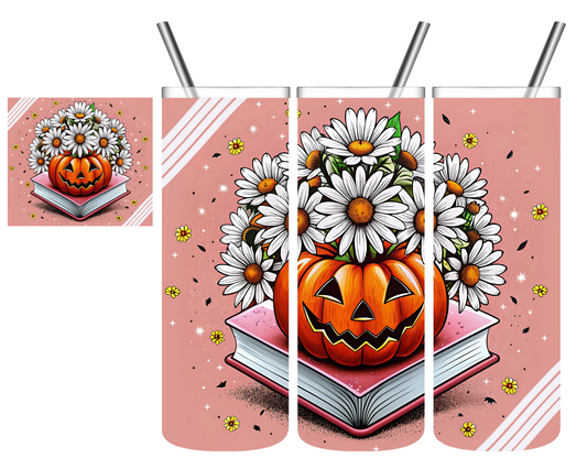 Pumpkin Daisy Book 20 oz Tumbler