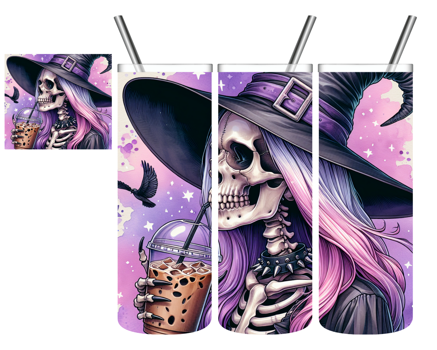 Coffee Skeleton Witch 20 oz Tumbler