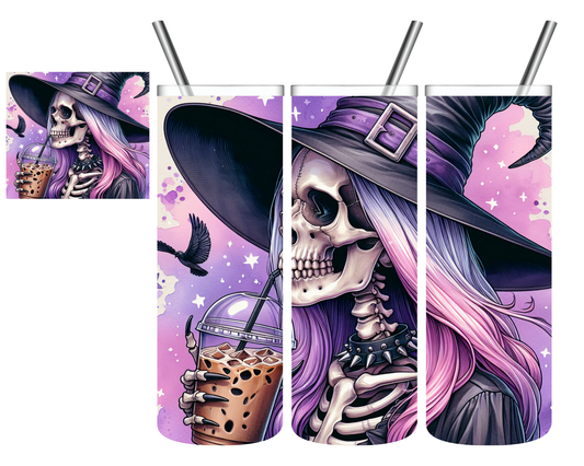 Coffee Skeleton Witch 20 oz Tumbler