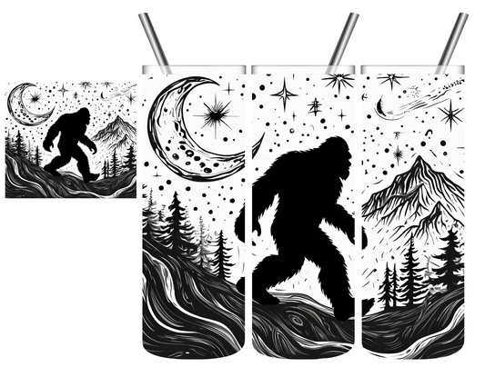 Black & White Sasquatch 20 oz Tumbler