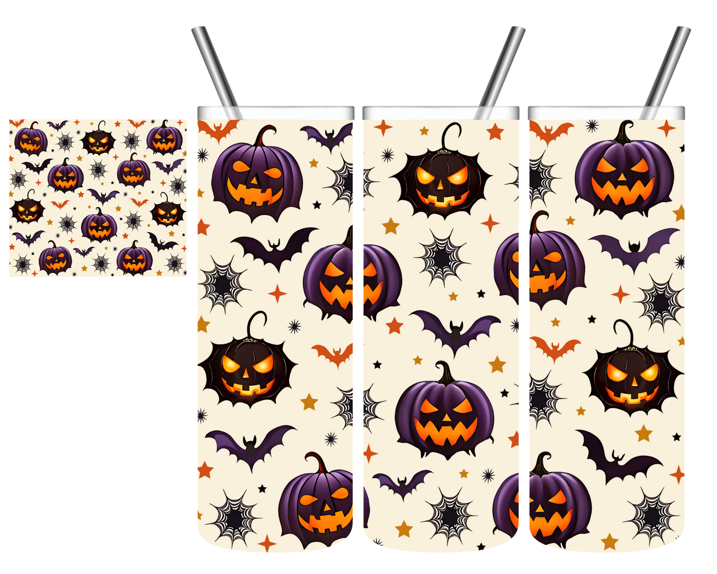 Purple Pumpkin Bats 20 oz Tumbler