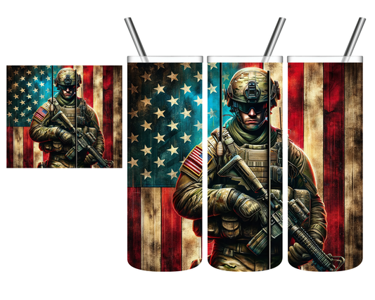 Soldier Flag 20 oz Tumbler