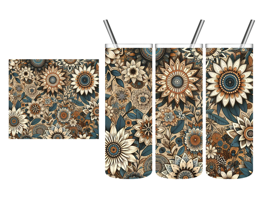Vintage Wildflowers 20 oz Tumbler