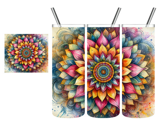 Mandala Sunflower 20 oz Tumbler
