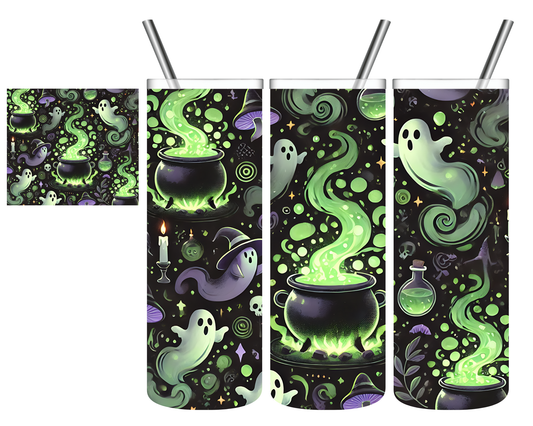 Ghost Cauldron Halloween Faith Tumbler