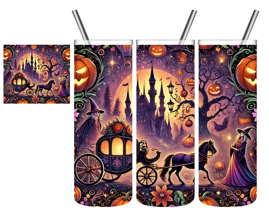 Haunted Carriage Ride Halloween Faith Tumbler