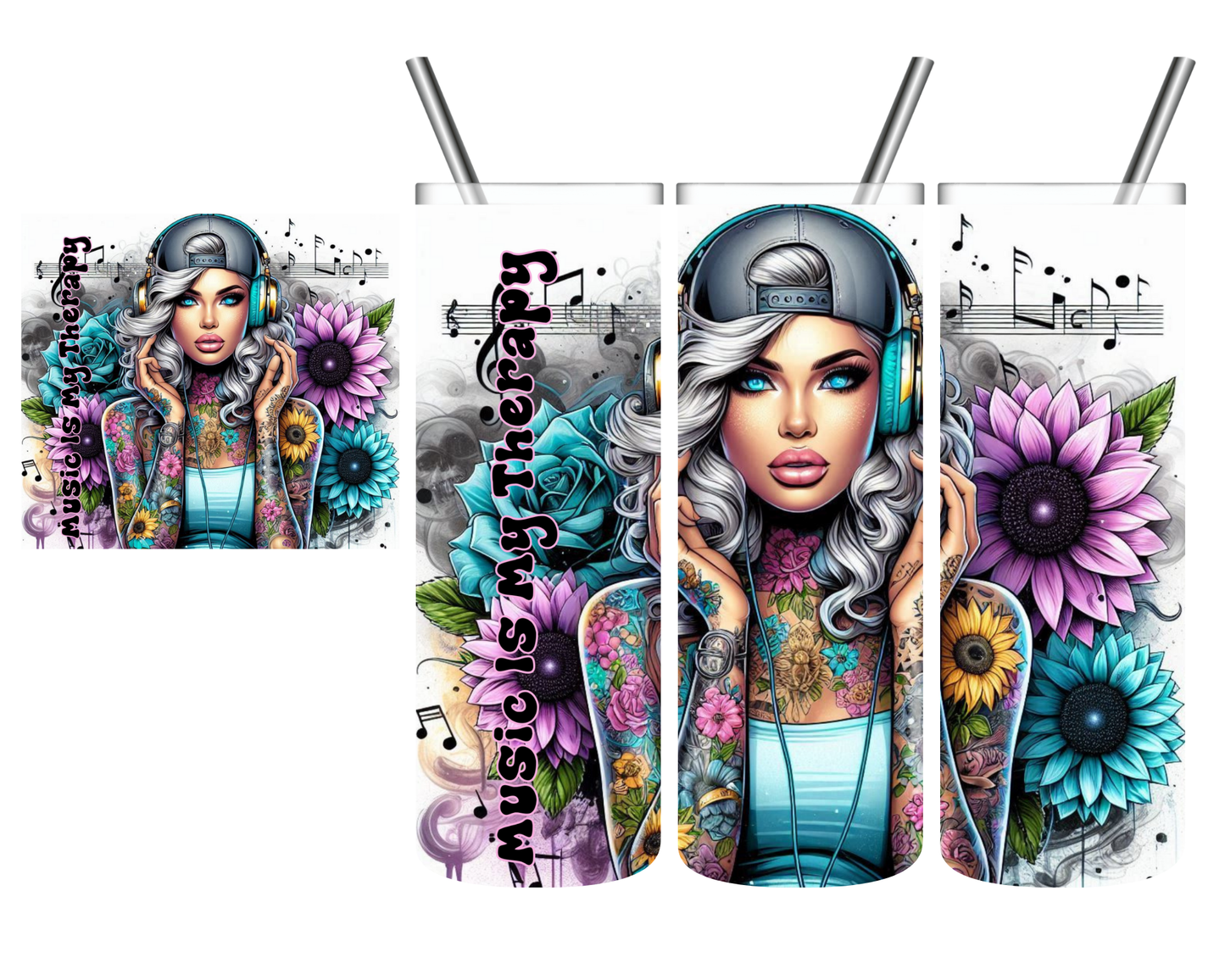 Music is My Therapy 20 oz Tumbler