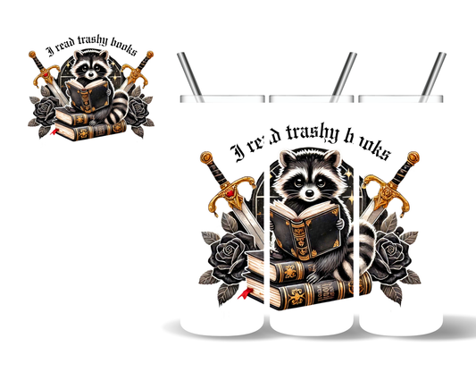 I Read Trashy Books Raccoon Bookish 20 oz Tumbler