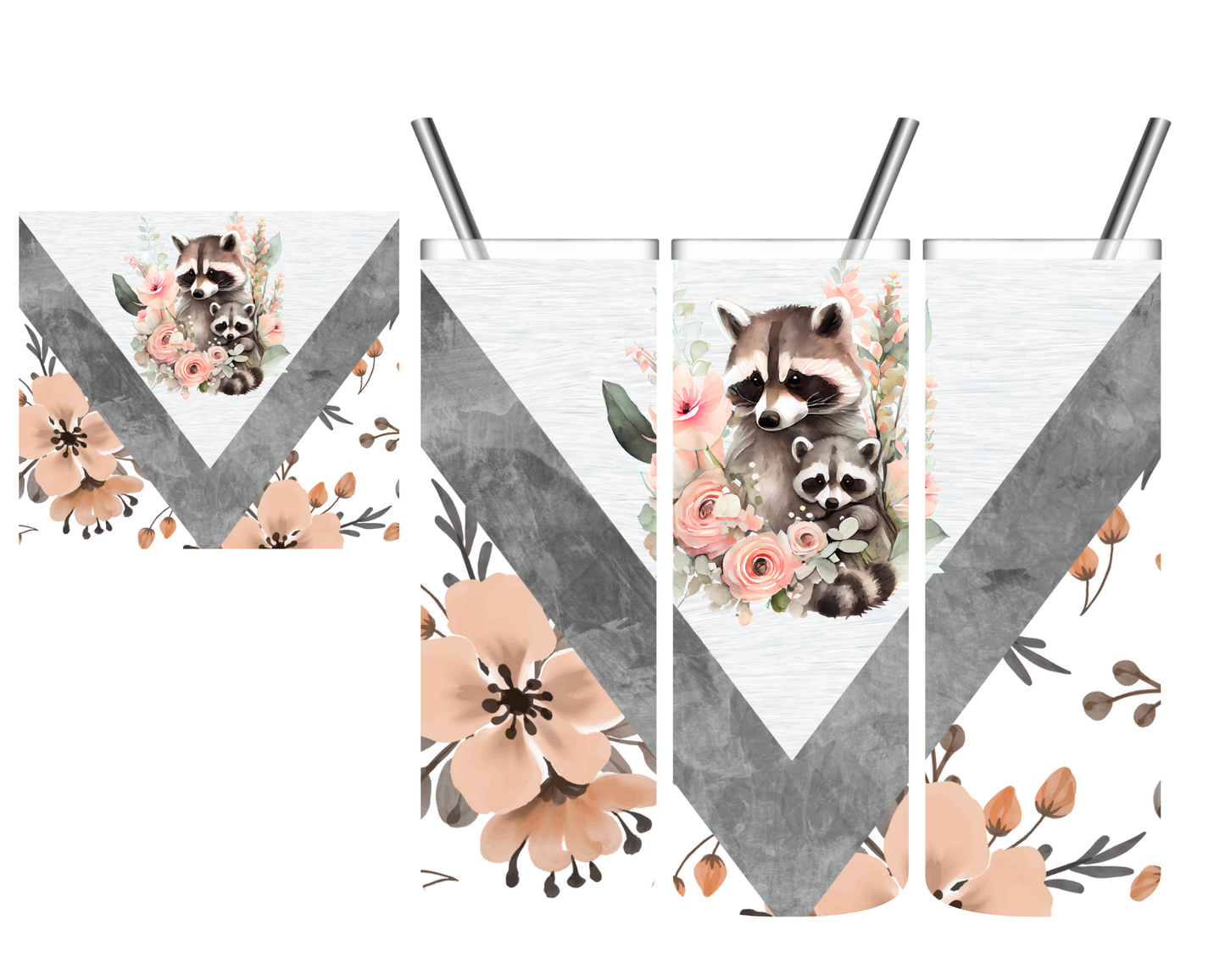 Raccoon Mom & Baby 20 oz Tumbler