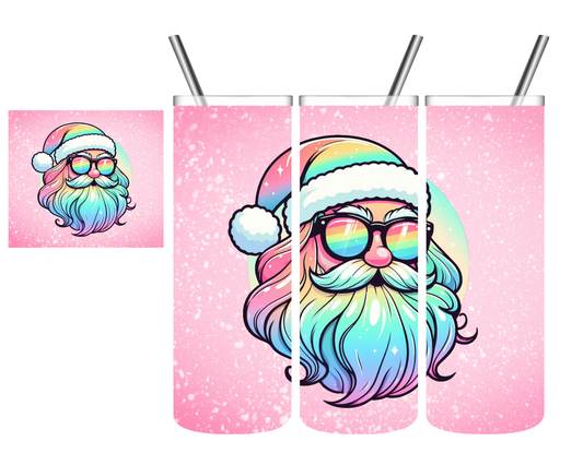 Pastel Santa Christmas 20 oz Tumbler