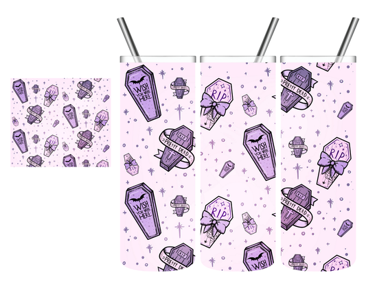 Wish You Were Here Purple Coffin 20 oz Tumbler