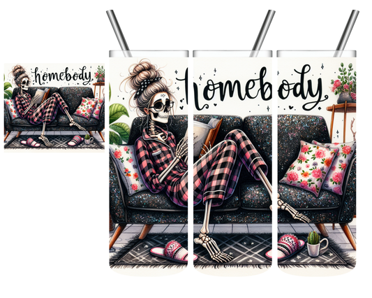 Homebody Skeleton Book 20 oz Tumbler