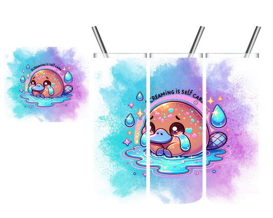 Screaming is Self Care Platypus 20 oz Tumbler