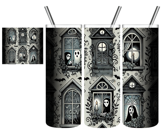 Haunted House Ghost Halloween 20 oz Tumbler