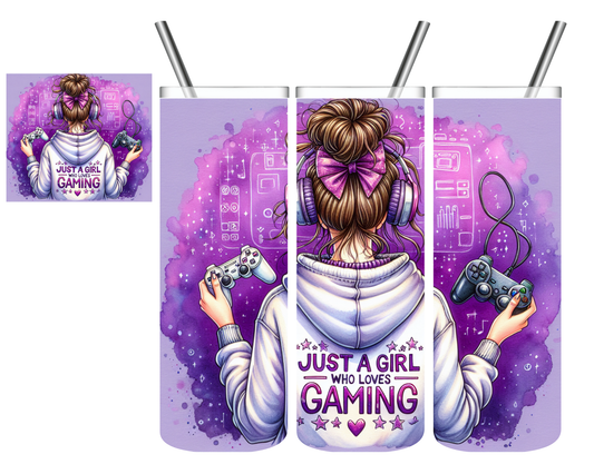 Just A Girl Who Loves Gaming 20 oz Tumbler