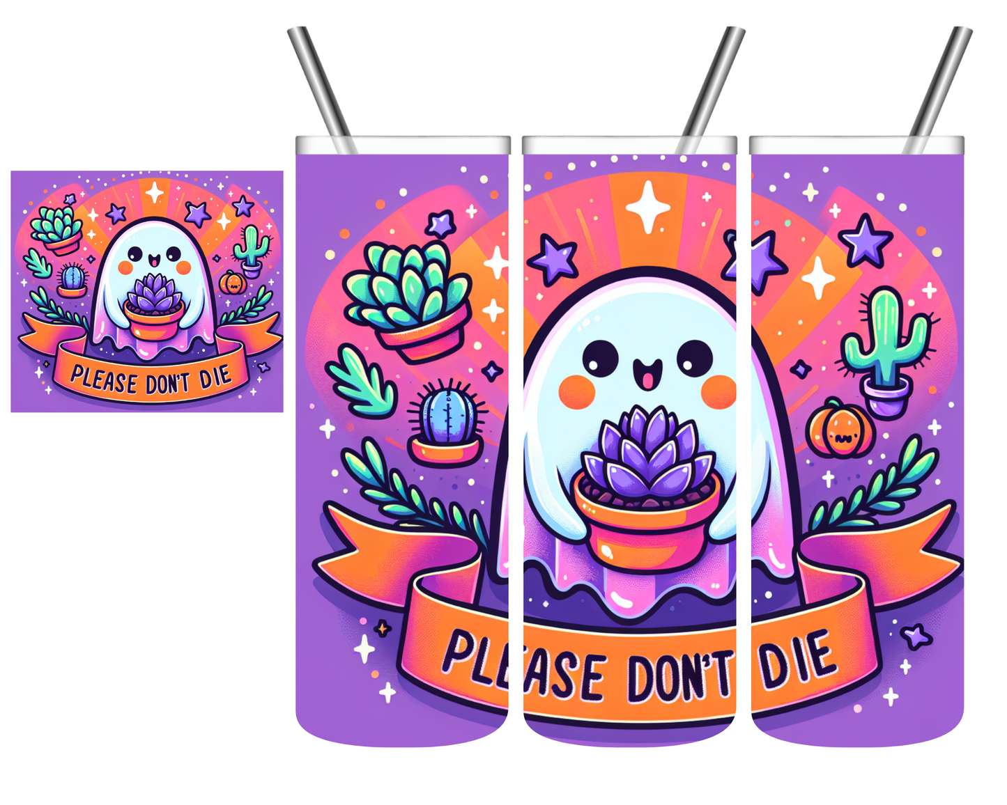 Please Don't Die Ghost Plants 20 oz Tumbler