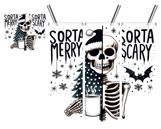 Sorta Merry Sorta Scary Skeleton 20 oz Tumbler