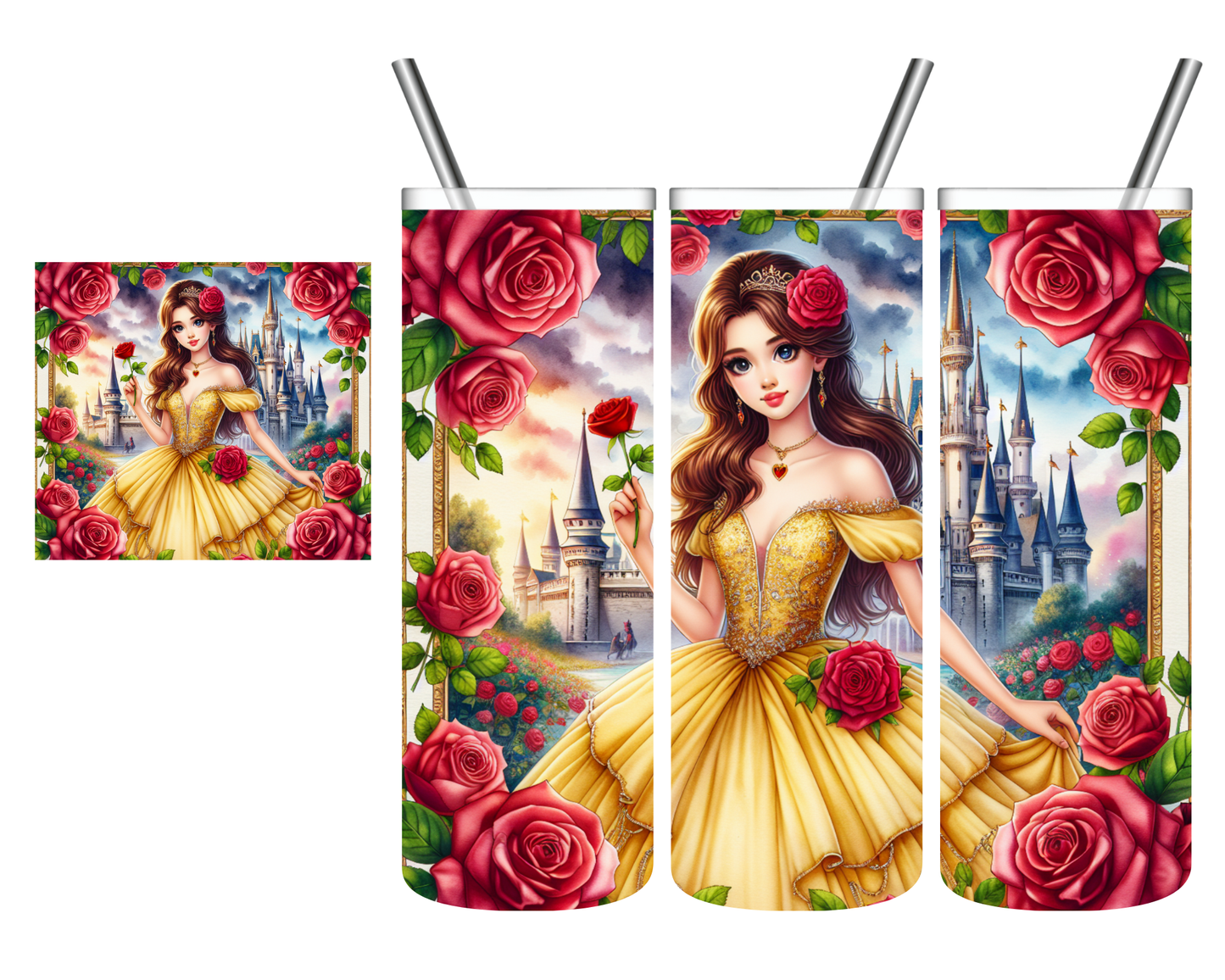 Yellow Dress Princess 20 oz Tumbler