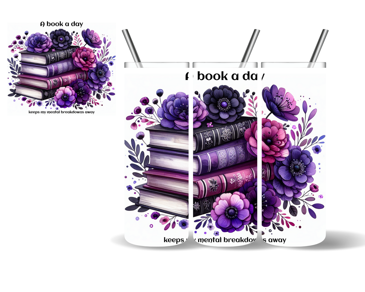 A Book a Day Mental Breakdown 20 oz Tumbler