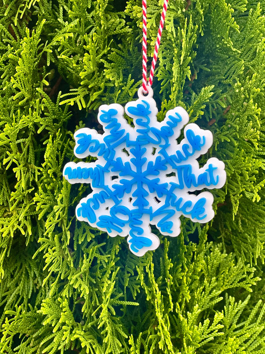 Snarky Snowflake F Acrylic Christmas Ornament